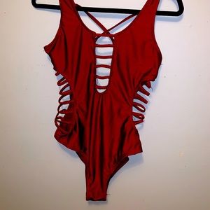 Red swimsuit